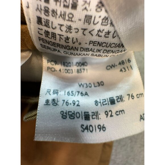 Levis Mens Casual Pants Size 30W X L30 Khaki Brown Denim Straight Leg Pockets - Picture 3 of 12